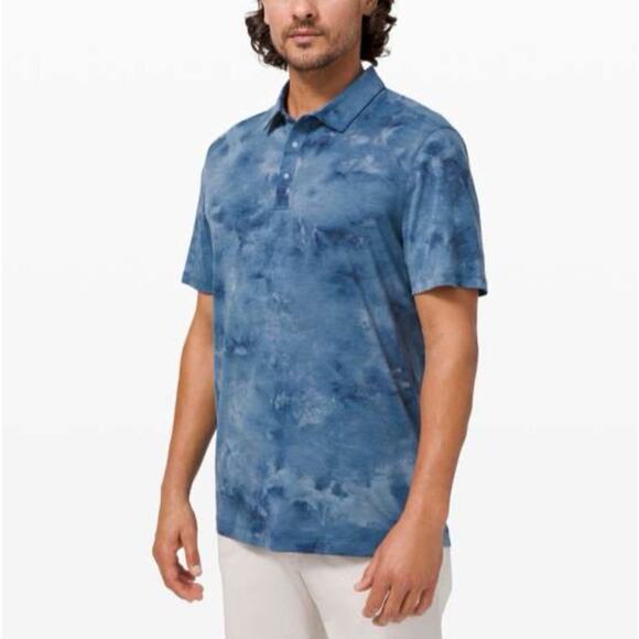 Lululemon Other - LULULEMON Heathered Iron Blue Evolution Performance Polo Golf Shirt